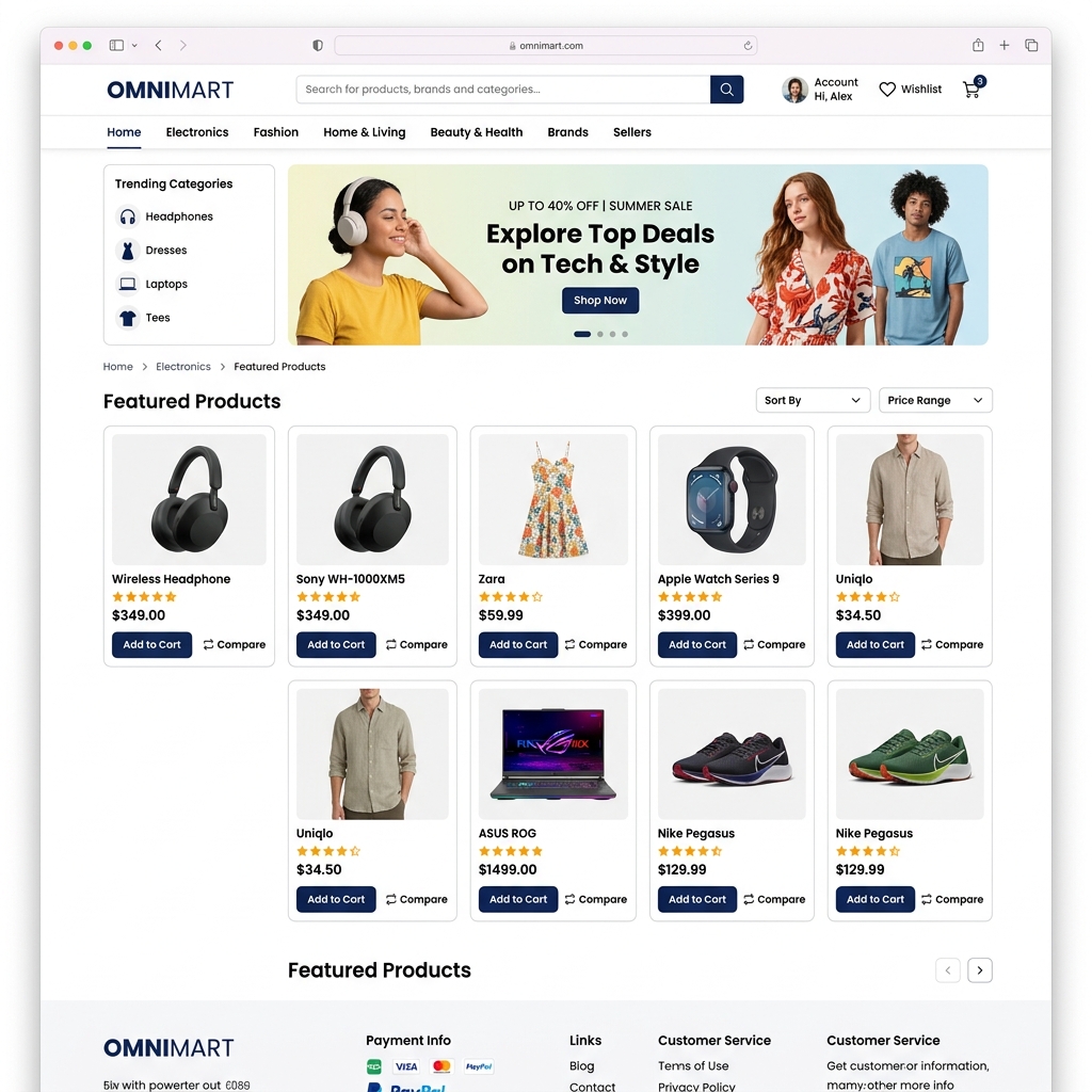 Multi-vendor eCommerce Store interface
